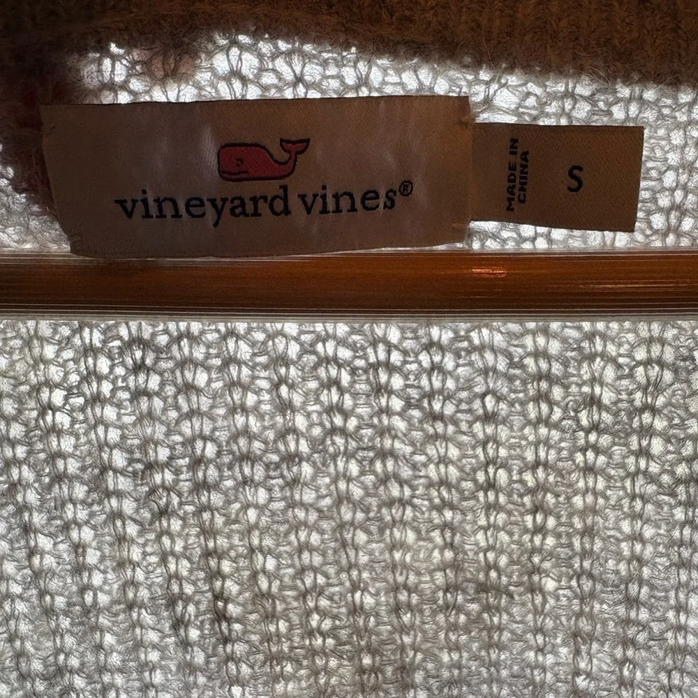Vineyard Vines Women’s Gray Wool Blend Open Knit Longline Cardigan Sweater Sz S - Picture 2 of 16
